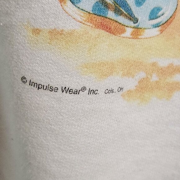 Vintage Kittens Button-Front Housecoat With Beach Sandals Print In White & Teal - Picture 4 of 5